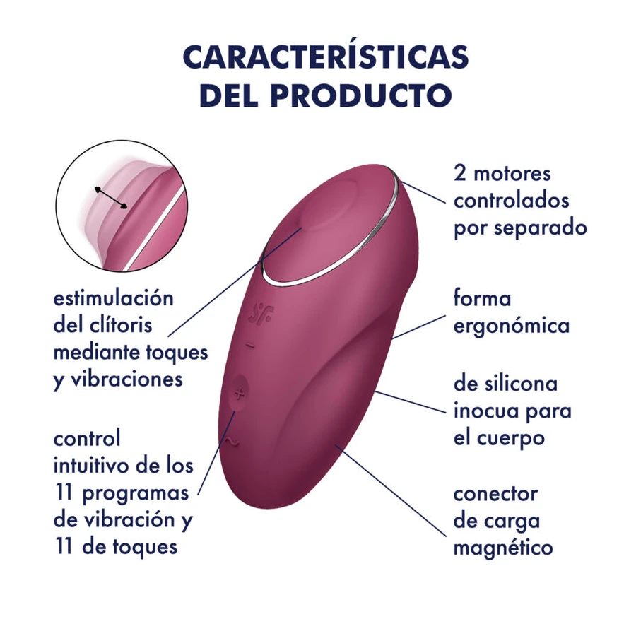 SATISFYER - TAP  CLIMAX 1 VIBRATORE LAY-ON ROSSO